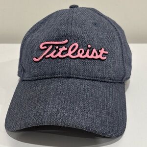Titleist Pro V1 Golf Hat Strapback Cap Gray Pink Logo FJ Adjustable